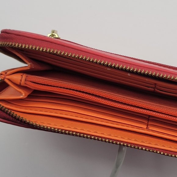 FOSSIL Sydney Leather Zip Clutch Wallet Wristlet Organizer - Picture 3 of 8